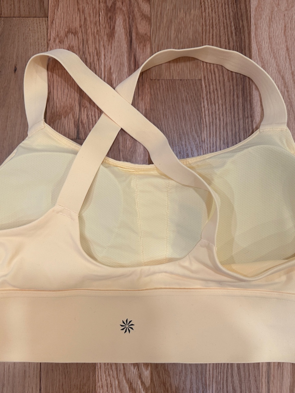 Athleta Women’s Soft Conscious Crop Sports Bra in Pale Yellow- XL NWOT - Picture 2 of 4